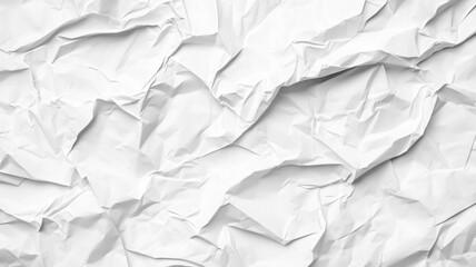 A white poster with a crumpled and creased texture, isolated against a white background, showcasing its wrinkled and uneven surface.