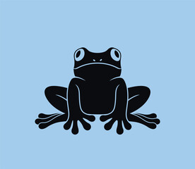 Frog logo. Abstract frog on white background. Bufo Common European Toad
