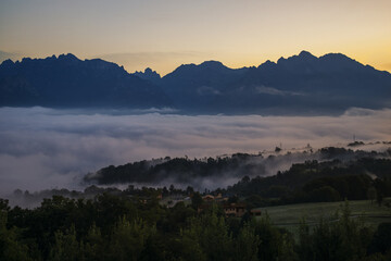 sunrise in the mountains