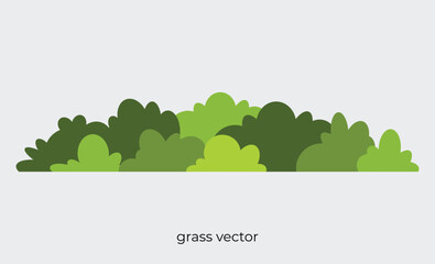 rounded grass illustration in flat style.eps