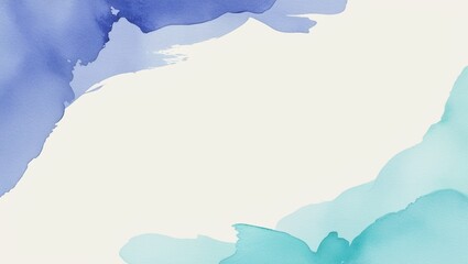 Water-color style background with shades of blue and white.