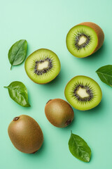 Fototapeta premium Kiwi fruit isolated for vertical background and social media campaign