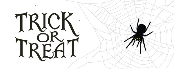 Fototapeta premium Happy Halloween banner or party invitation background. Halloween greeting vector design