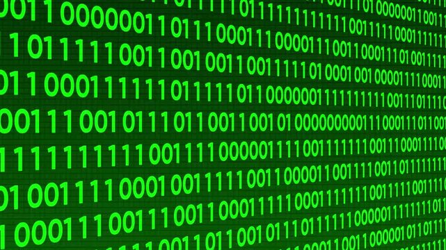 Abstract binary code background. Futuristic cyberspace. Concept of mining crypto currency and bitcoin. Web developer. Digital computer code. Programming. Coding.