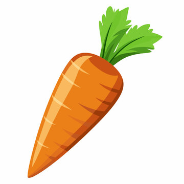 orange carrot with green leaves clip art preview