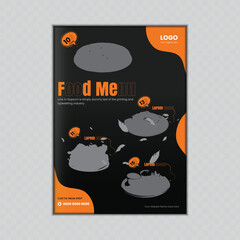 Restaurant menu flyer template with photo