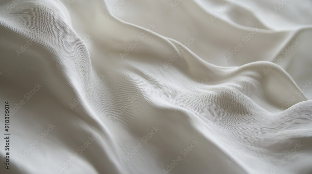 Poster a close-up view of a white, wrinkled surface, possibly a piece of paper or fabric. the wrinkles vary