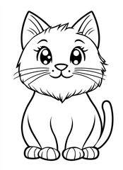 Obraz premium Cute Cats Coloring Pages for Toddlers
