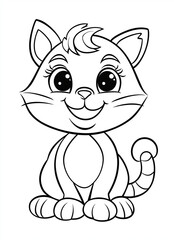 Fototapeta premium Cute Cats Coloring Pages for Toddlers