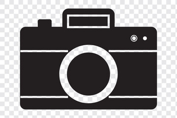 digital camera icon. Camera icon set on transparent background. Vector illustration in trendy flat style. EPS 10.