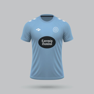 3d realistic soccer jersey in Celta style, football shirt template 2024