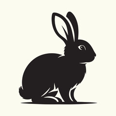 Bunny black silhouette Illustration Vector
