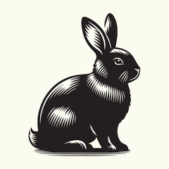Bunny black silhouette Illustration Vector