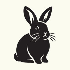 Bunny black silhouette Illustration Vector