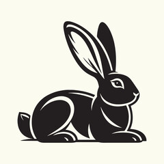 Bunny black silhouette Illustration Vector