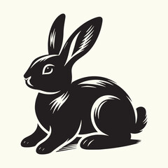 Bunny black silhouette Illustration Vector