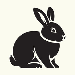Bunny black silhouette Illustration Vector