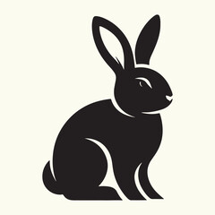 Bunny black silhouette Illustration Vector