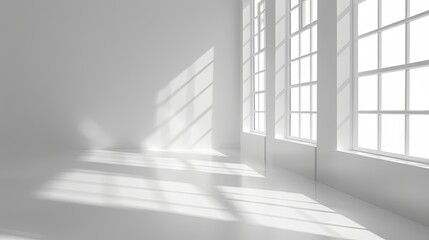 Abstract white room with light and shadow from window background