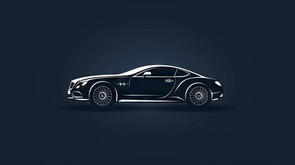 Car logo on black isolated background
