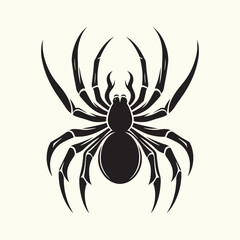 Black Color Spider Silhouette Vector Illustration