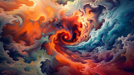 Obraz premium Close-up of swirling, vibrant colors merging into each other, resembling a portal to another dimension