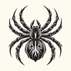 Black Color Spider Silhouette Vector Illustration