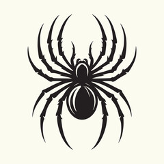 Black Color Spider Silhouette Vector Illustration