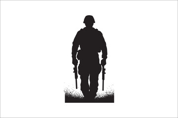 Silhouettes of Army Combat Soldiers, soldiers Vector bundle, Silhouette, Veteran Soldier vector. 