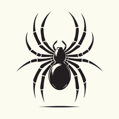 Black Color Spider Silhouette Vector Illustration