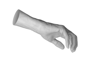 hand reaching stretching to touch something isolated on white background, transparent png