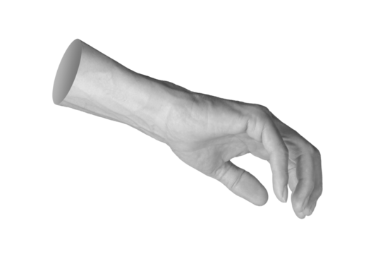 hand reaching stretching to touch something isolated on white background, transparent png