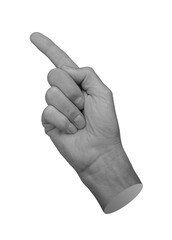 finger pointer, pointing somewhere, isolated on white background, transparent png