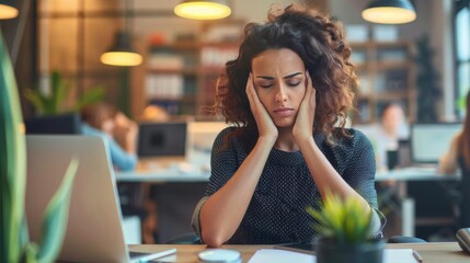 Stress at work. Feel exhausted, burnout and lack of focus.