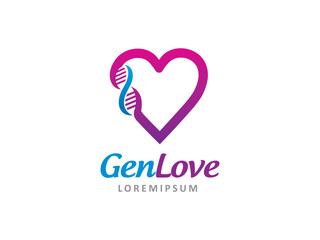 dna love logo symbol or icon template