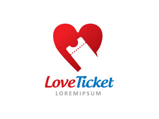 Love Ticket logo symbol or icon template
