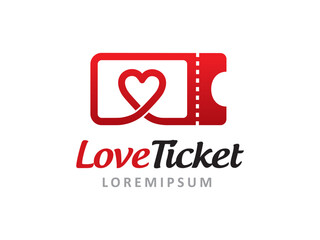 Love Ticket logo symbol or icon template