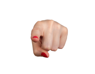 index finger pointing at you gesture, pointer choosing sign, isolated on white background, transparent png