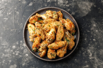 Homemade Garlic Parmesan Chicken Wings in a plate