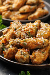 Homemade Garlic Parmesan Chicken Wings in a plate