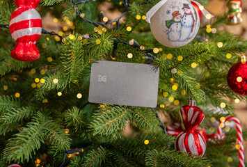 Bank credit card mockup for Christmas holiday sale