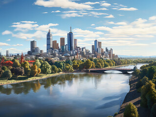 Obraz premium Central park lake autumn