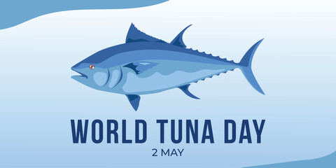 World Tuna Day vector design. flat tuna design. illustration vector graphic of Tuna fish in sea water