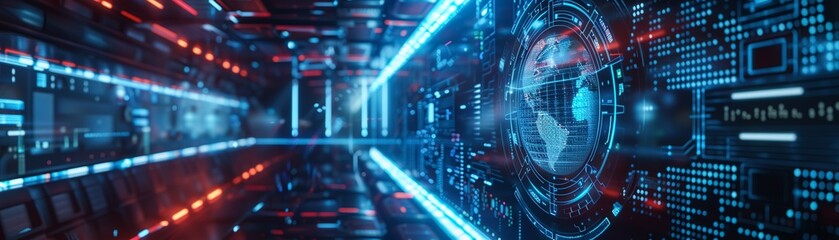 Obraz premium An interactive concept visualization of an augmented reality app, demonstrating its features and user interface in a futuristic settingHighly details , 8K