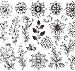 Exquisite Floral Vector Bundle for Elegant Design Projects