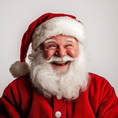 Naklejka premium Santa Claus Laughing Happily: A Joyful and Festive Holiday Moment