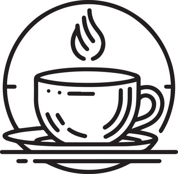 recommend clip art: Teacup vector outline, Cup of hot coffee, or tea line art icon.