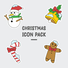 Christmas vector illustration icons