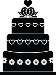 birthday and wedding cake silhouette illustration