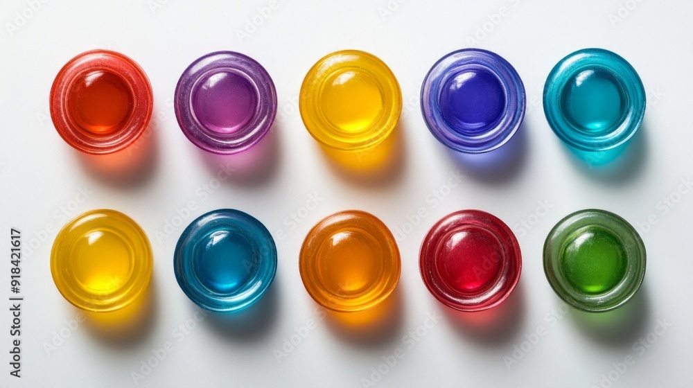 Aufkleber a row of colorful glass beads are arranged in a line